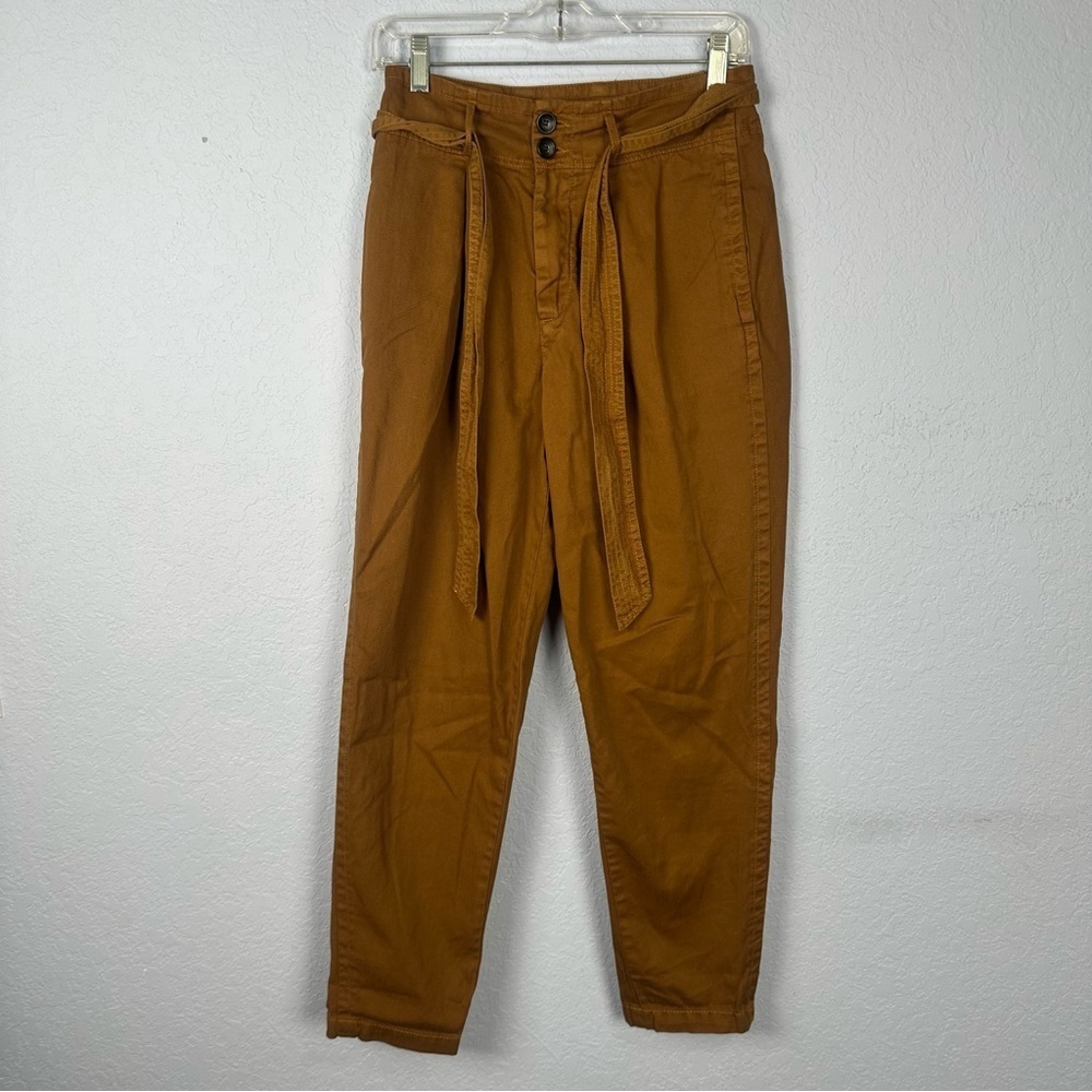 Free People Cotton High Rise Pegged 90’s Belted Ankle Pants Fits 2-4